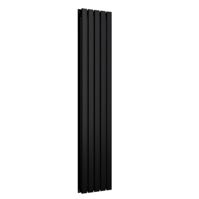 B&Q -  Flat Coloured Vertical RadiatorSpace Black1600mm X 350mm Double Panel