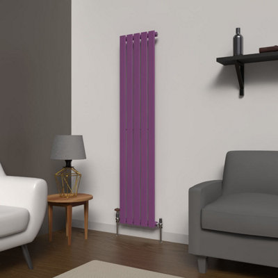 B&Q -  Flat Coloured Vertical RadiatorPretty Plum Purple1600mm X 350mmSingle.