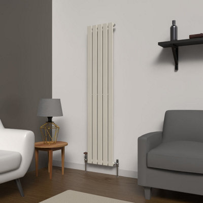 B&Q -  Flat Coloured Vertical Radiator Stone White 1600mm X 350mm Single Panel560W (1911 Btu)