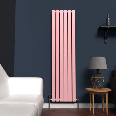 B&Q -  Flat Coloured Vertical Radiator Pastel PinkDouble Panel 1600mm X 420mm