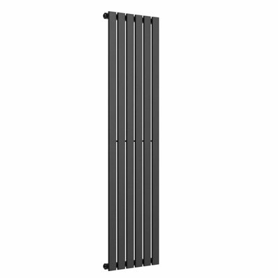 B&Q -  Flat Vertical Designer Radiator Pewter 1600mm X 420mmSingle Panel Vertical Radiator