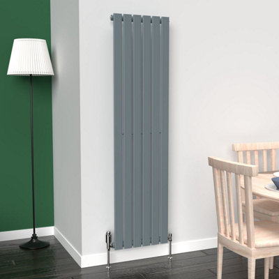 B&Q -  Flat Coloured Vertical Radiator Pebble Grey 1600mm X 420mmSingle Panel