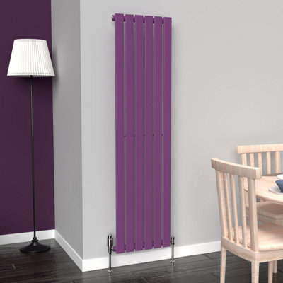 B&Q -  Flat Coloured Vertical RadiatorPretty Plum Purple1600mm X 420mm (Single)