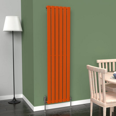 B&Q -  Flat Coloured Vertical Radiator Sunburst Orange 1600mm X 420mmSingle Panel