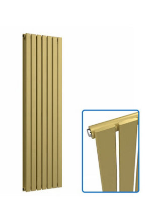 B&Q -  Flat Coloured Vertical Radiator Metallic Gold 1600mm X 490mm Double1512W (5157 Btu)