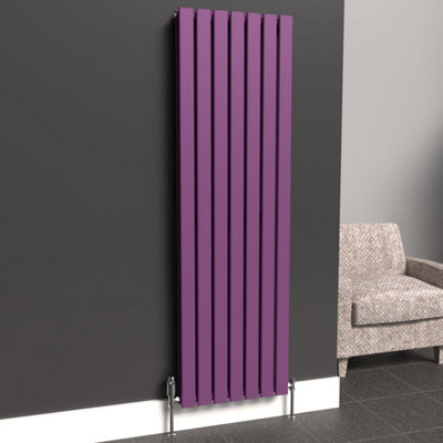 B&Q -  Flat Coloured Vertical Radiator Pretty Plum PurpleDouble Panel 1600mm X 490mm