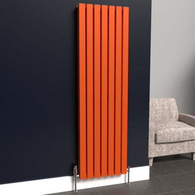 B&Q -  Flat Coloured Vertical Radiator Sunburst Orange 1600mm X 490mm DoubleLux Flat-1600-480D