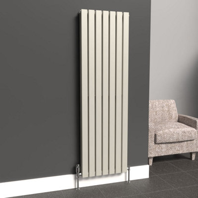 B&Q -  Flat Coloured Vertical Radiator Stone White 1600mm X 490mm Double.