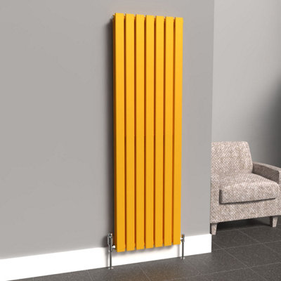 B&Q -  Flat Coloured Vertical Radiator Sunflower Yellow 1600mm X 490mm Double