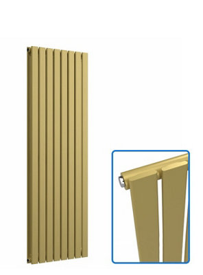 B&Q -  Flat Coloured Vertical Radiator Metallic Gold 1600mm X 560mm DoubleMild Steel1727W.