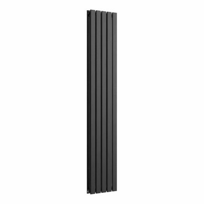 B&Q -  Flat Vertical Designer Radiator Pewter 1800mm X 350mm Double Panel1210W (4127 Btu)