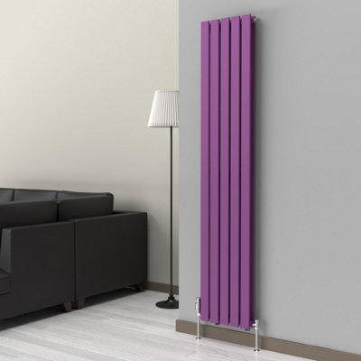 B&Q -  Flat Coloured Vertical RadiatorPretty Plum Purple1800mm X 350mm Double Panel
