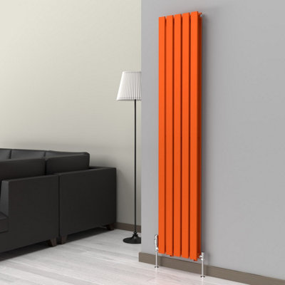 B&Q -  Flat Coloured Vertical Radiator Sunburst Orange 1800mm X 350mm DoubleLux Flat-1800-340D