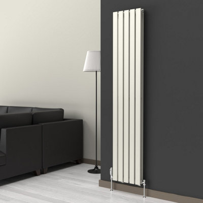 B&Q -  Flat Coloured Vertical Radiator Stone White 1800mm X 350mm DoubleLux Flat-1800-340D
