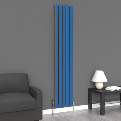 B&Q -  Flat Coloured Vertical Radiator Galaxy Blue 1800mm X 350mm (Single)