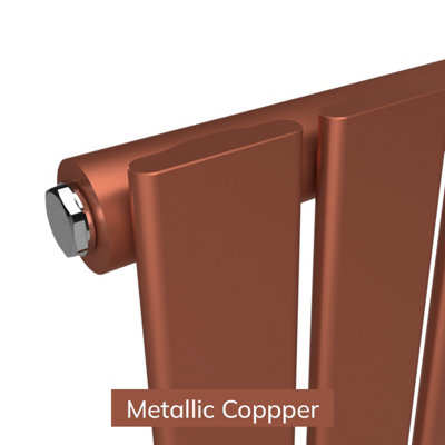 B&Q -  Flat Coloured Vertical Radiator Metallic Copper 1800mm X 350mm (Single)