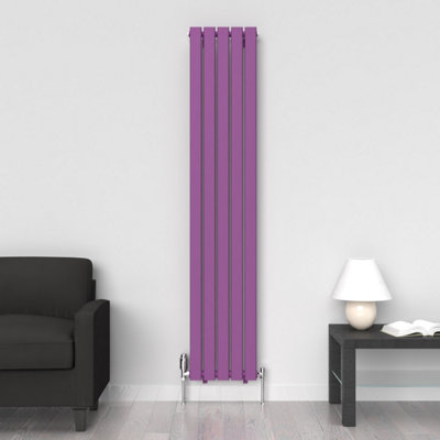B&Q -  Flat Coloured Vertical RadiatorPretty Plum Purple1800mm X 350mmSingle Panel.