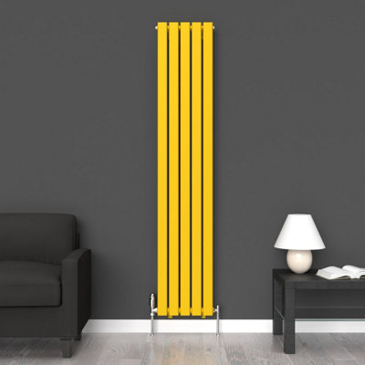 B&Q -  Flat Coloured Vertical Radiator Sunflower Yellow 1800mm X 350mm (Single)