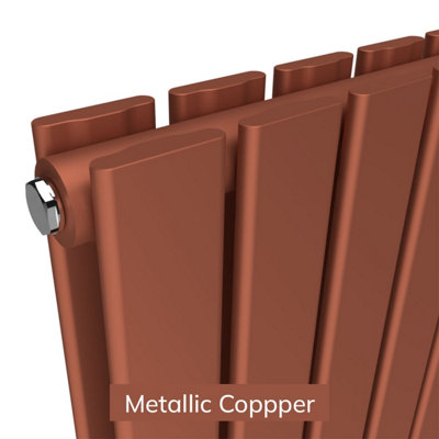 B&Q -  Flat Coloured Vertical Radiator Metallic Copper 1800mm X 420mm DoubleLux Flat-1800-410D