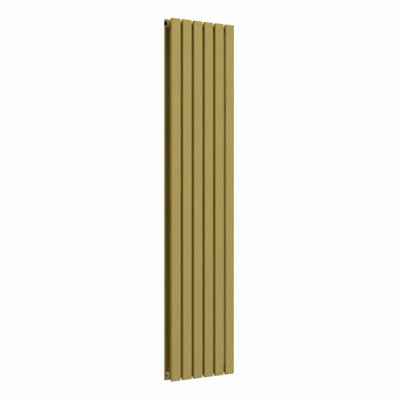 B&Q -  Flat Coloured Vertical Radiator Metallic Gold 1800mm X 420mm Double1451W.