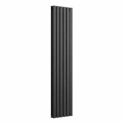B&Q -  Flat Vertical Radiator Pewter 1800mm X 420mm Double PanelDesigner Wall-Mounted Radiator
