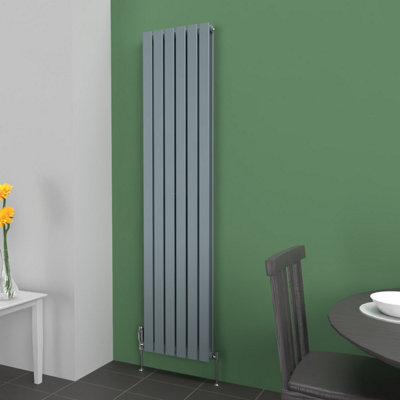 B&Q -  Flat Coloured Vertical RadiatorPebble Grey1800mm X 420mm Double1451W (4952 Btu)Bs En 442.