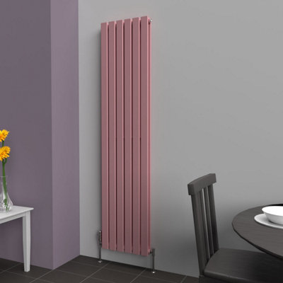 B&Q -  Flat Coloured Vertical RadiatorPastel Pink1800mm X 420mmDouble Panel
