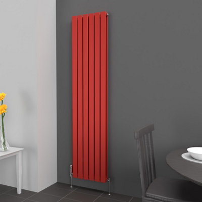 B&Q -  Flat Coloured Vertical RadiatorPoppy Red1800mm X 420mm (Double)