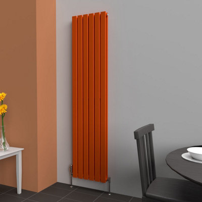B&Q -  Flat Coloured Vertical Radiator Sunburst Orange 1800mm X 420mm DoubleLux Flat-1800-410D