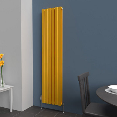 B&Q -  Flat Coloured Vertical Radiator Sunflower Yellow 1800mm X 420mm Double
