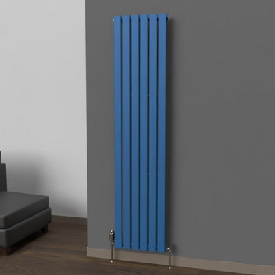 B&Q -  Flat Coloured Vertical Radiator Galaxy Blue 1800mm X 420mmSingle Panel