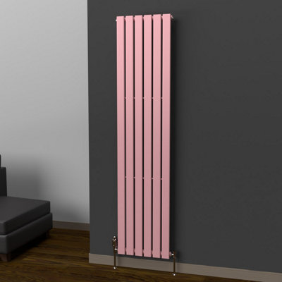 B&Q -  Flat Coloured Vertical Radiator Pastel Pink 1800mm X 420mm SingleMild Steel750W (2559 Btu)