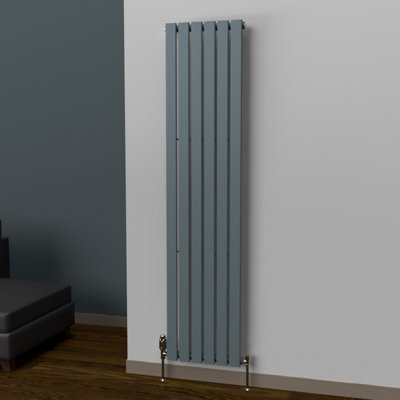 B&Q -  Flat Coloured Vertical Radiator Slate Grey 1800mm X 420mm Single750W (2559 Btu).