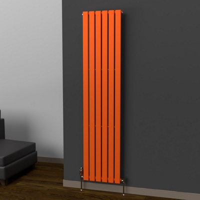 B&Q -  Flat Coloured Vertical Radiator Sunburst Orange 1800mm X 420mm (Single)
