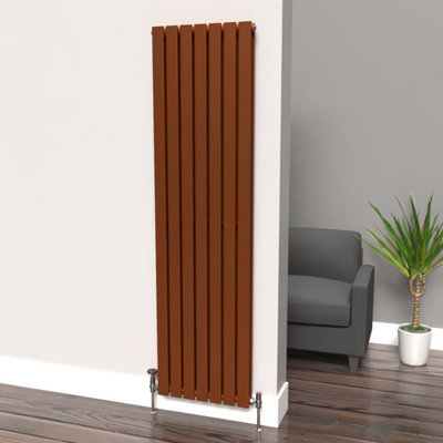 B&Q -  Flat Coloured Vertical Radiator Metallic Copper 1800mm X 490mm Double1693W (5778 Btu)