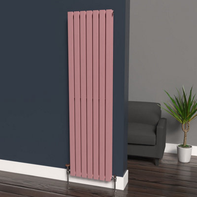 B&Q -  Flat Coloured Vertical Radiator Pastel Pink 1800mm X 490mm Double PanelLux Flat-1800-480D