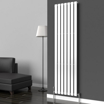 B&Q -  Flat Coloured Vertical RadiatorMetallic Silver1800mm X 490mmSingleMild Steel.