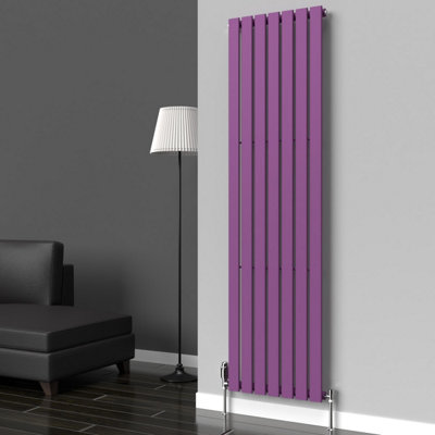 B&Q -  Flat Coloured Vertical RadiatorPretty Plum Purple1800mm X 490mmSingle.