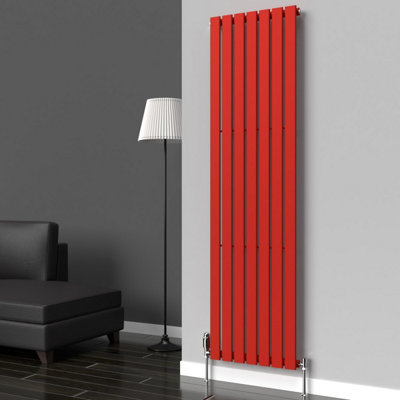 B&Q -  Flat Coloured Vertical RadiatorPoppy Red1800mm X 490mmSingle Panel