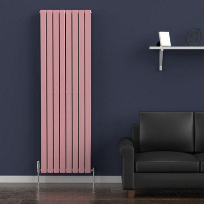 B&Q -  Flat Coloured Vertical RadiatorPastel Pink1800mm X 560mm Double