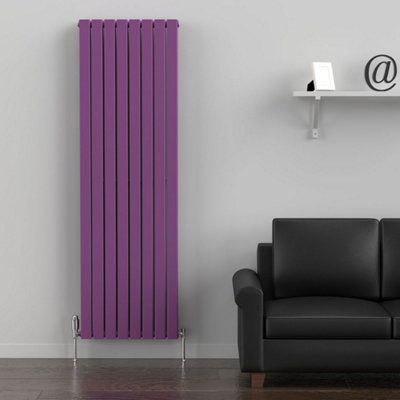 B&Q -  Flat Coloured Vertical RadiatorPretty Plum PurpleDouble 1800mm X 560mm