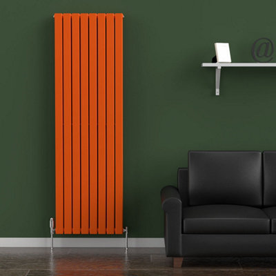 B&Q -  Flat Coloured Vertical Radiator Sunburst Orange 1800mm X 560mm DoubleLux Flat-1800-550Dso
