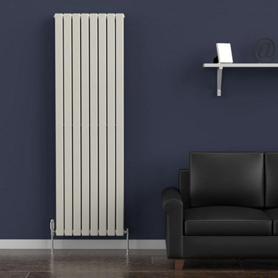 B&Q -  Flat Coloured Vertical Radiator Stone White 1800mm X 560mm Double1935W.
