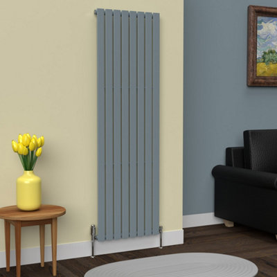 B&Q -  Flat Coloured Vertical Radiator Pebble Grey 1800mm X 560mmSingle Panel.