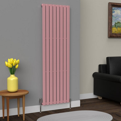 B&Q -  Flat Coloured Vertical Radiator Pastel Pink 1800mm X 560mmSingle Panel.