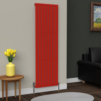 B&Q -  Flat Coloured Vertical RadiatorPoppy Red1800mm X 560mm (Single)