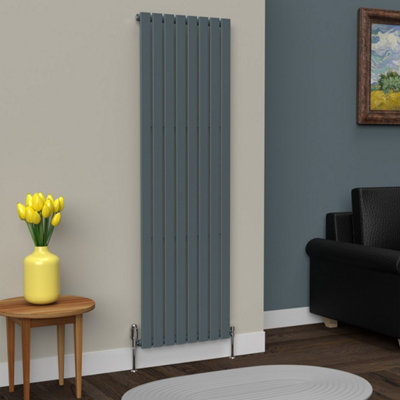 B&Q -  Flat Coloured Vertical Radiator Slate Grey 1800mm X 560mm Single.