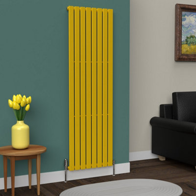 B&Q -  Flat Coloured Vertical Radiator Sunflower Yellow 1800mm X 560mm Single.