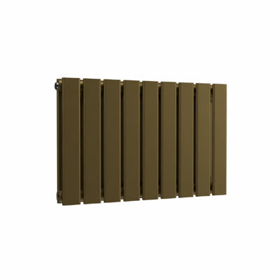B&Q -  Flat Coloured Horizontal Radiator Antique Brass 400mm X 630mm Double Panel