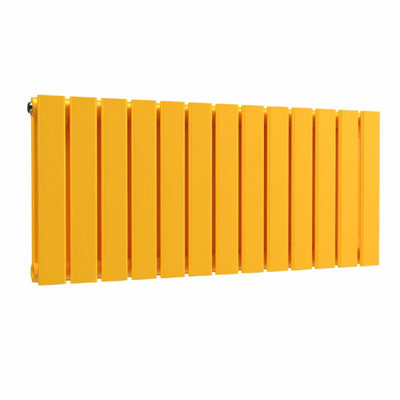 B&Q -  Flat Horizontal Radiator Sunflower Yellow 400mm X 910mm Double Panel781W (2665 Btu).